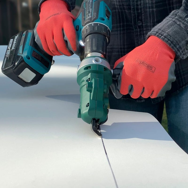 PacTool SS701 Snapper Shear - Sheet Metal Shears - Sheet Metal Cutter Drill Attachment - Cut Up to 18-Gauge Galvanized Steel, Aluminum, and Copper - Sheet Metal Tools - Carpenter Tools and Accessories - Image 4